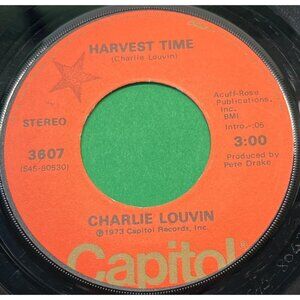 Charlie Louvin Harvest Time / Funny Man 45 Vinyl 70s Country Capitol 3607